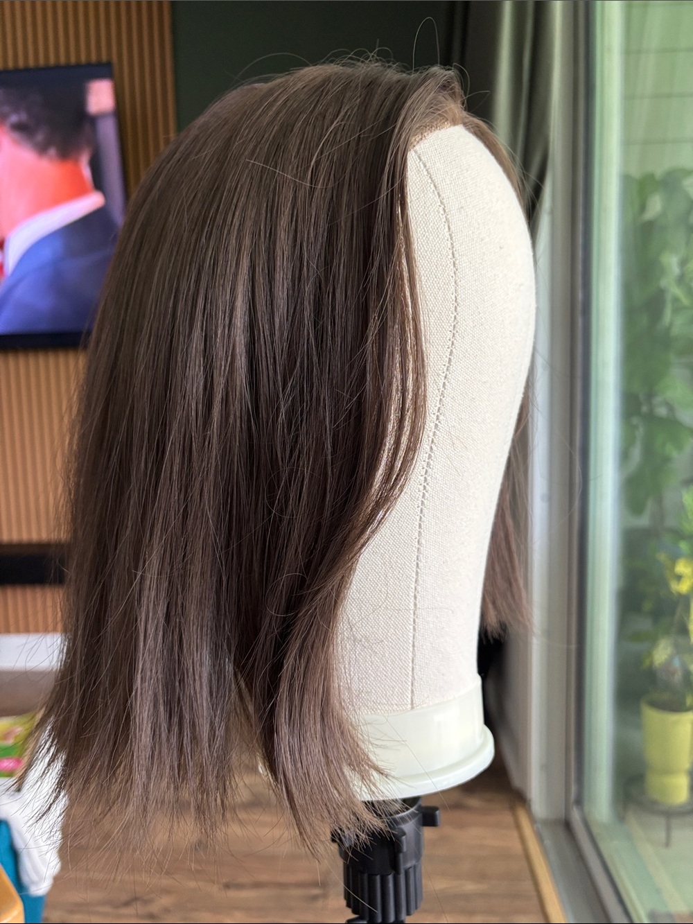 Medium Brown Short Layered Synthetic Wig with Natural Part - JB Extension - Picture 4 of 6